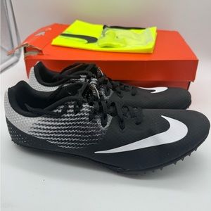 Men’s Nike track spikes cleats Zoom Rival S 8 size 12 black New! Includes spikes